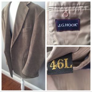 J.G. Hook Mens Corduroy Khaki Blazer 46L